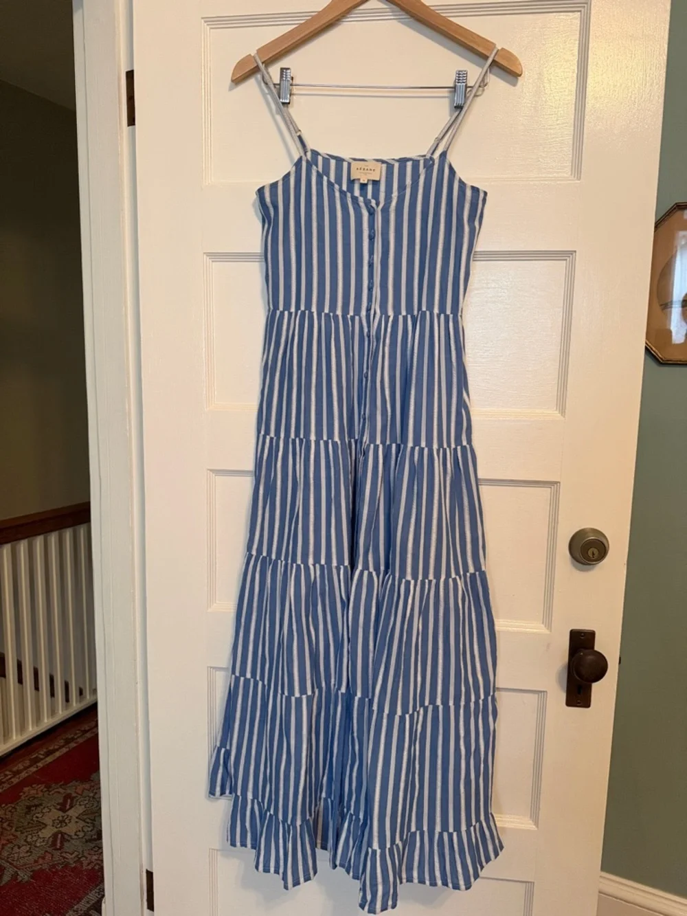 Sezane Blue and White Striped Maxi Dress - Picture 3 of 4